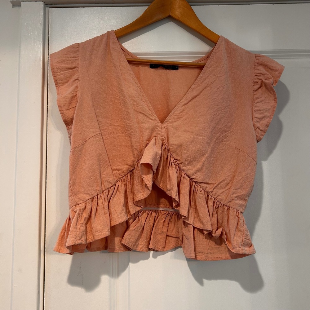 Y2K Renfair Babydoll Fairy Crop Top Women's Medium‎ Western Boho Pink Concert